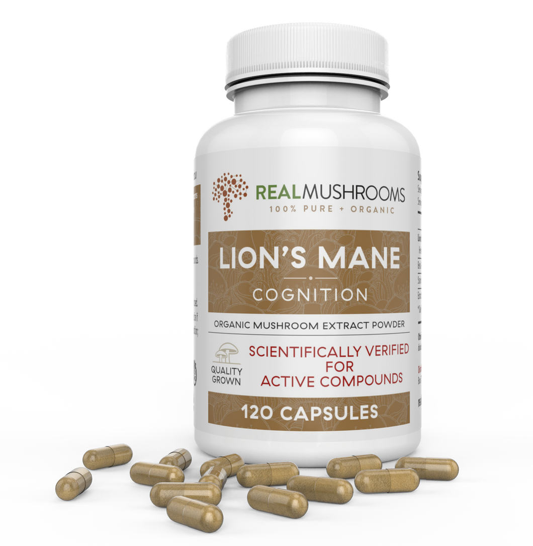 Lions Mane Extract - 120 Capsules 100% Organic Lions Mane Mushroom